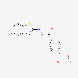 B2624726 Methyl 4-(2-(5,7-dimethylbenzo[d]thiazol-2-yl)hydrazinecarbonyl)benzoate CAS No. 851987-59-2
