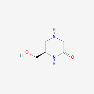 molecular formula C5H10N2O2 B2624741 (R)-6-(hydroxymethyl)piperazin-2-one CAS No. 205993-33-5