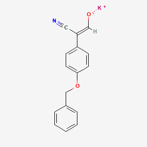 molecular formula C16H12KNO2 B2624746 potassium 2-[4-(benzyloxy)phenyl]-2-cyanoeth-1-en-1-olate CAS No. 2111898-31-6