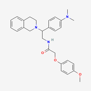 molecular formula C28H33N3O3 B2624791 N-{2-[4-(dimethylamino)phenyl]-2-(1,2,3,4-tetrahydroisoquinolin-2-yl)ethyl}-2-(4-methoxyphenoxy)acetamide CAS No. 1005297-95-9