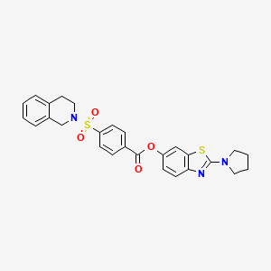 B2624805 2-(pyrrolidin-1-yl)benzo[d]thiazol-6-yl 4-((3,4-dihydroisoquinolin-2(1H)-yl)sulfonyl)benzoate CAS No. 941935-95-1