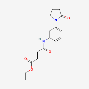 molecular formula C16H20N2O4 B2624902 Ethyl 4-oxo-4-((3-(2-oxopyrrolidin-1-yl)phenyl)amino)butanoate CAS No. 922950-70-7