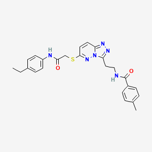 B2624958 N-(2-(6-((2-((4-ethylphenyl)amino)-2-oxoethyl)thio)-[1,2,4]triazolo[4,3-b]pyridazin-3-yl)ethyl)-4-methylbenzamide CAS No. 872994-67-7
