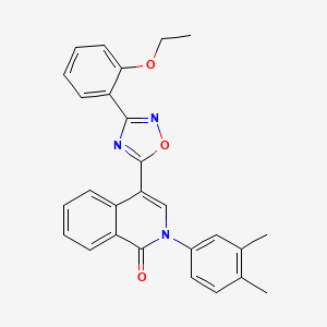 molecular formula C27H23N3O3 B2624976 2-(3,4-dimethylphenyl)-4-[3-(2-ethoxyphenyl)-1,2,4-oxadiazol-5-yl]-1,2-dihydroisoquinolin-1-one CAS No. 1326925-77-2