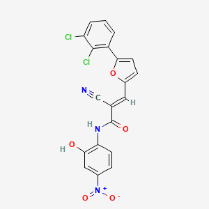 (E)-2-cyano-3-[5-(2,3-dichlorophenyl)furan-2-yl]-N-(2-hydroxy-4-nitrophenyl)prop-2-enamide