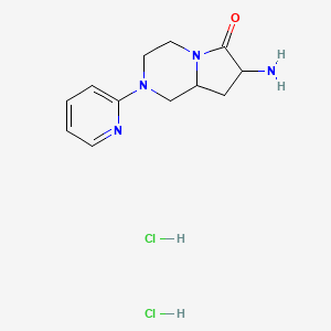 7-Amino-2-pyridin-2-yl-1,3,4,7,8,8a-hexahydropyrrolo[1,2-a]pyrazin-6-one;dihydrochloride