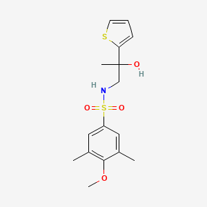 N-(2-hydroxy-2-(thiophen-2-yl)propyl)-4-methoxy-3,5-dimethylbenzenesulfonamide