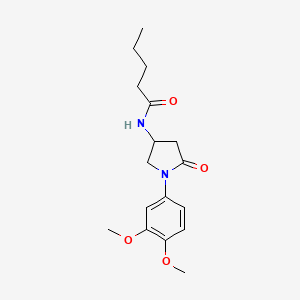 N-(1-(3,4-dimethoxyphenyl)-5-oxopyrrolidin-3-yl)pentanamide