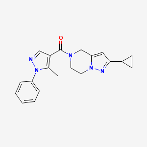 (2-cyclopropyl-6,7-dihydropyrazolo[1,5-a]pyrazin-5(4H)-yl)(5-methyl-1-phenyl-1H-pyrazol-4-yl)methanone