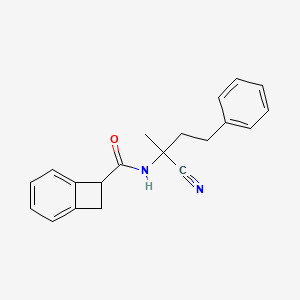 molecular formula C20H20N2O B2625026 N-(1-cyano-1-methyl-3-phenylpropyl)bicyclo[4.2.0]octa-1(6),2,4-triene-7-carboxamide CAS No. 2094568-33-7