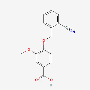 molecular formula C16H13NO4 B2625035 4-[(2-CYANOPHENYL)METHOXY]-3-METHOXYBENZOIC ACID CAS No. 1016675-84-5