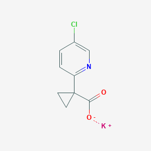 molecular formula C9H7ClKNO2 B2625039 potassium 1-(5-chloropyridin-2-yl)cyclopropane-1-carboxylate CAS No. 2413884-49-6