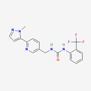 1-((6-(1-methyl-1H-pyrazol-5-yl)pyridin-3-yl)methyl)-3-(2-(trifluoromethyl)phenyl)urea