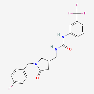 1-((1-(4-Fluorobenzyl)-5-oxopyrrolidin-3-yl)methyl)-3-(3-(trifluoromethyl)phenyl)urea