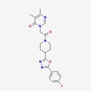 3-(2-(4-(5-(4-fluorophenyl)-1,3,4-oxadiazol-2-yl)piperidin-1-yl)-2-oxoethyl)-5,6-dimethylpyrimidin-4(3H)-one