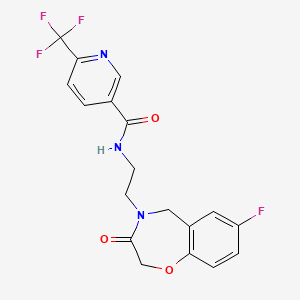 N-(2-(7-fluoro-3-oxo-2,3-dihydrobenzo[f][1,4]oxazepin-4(5H)-yl)ethyl)-6-(trifluoromethyl)nicotinamide