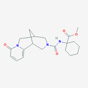 molecular formula C20H27N3O4 B2625088 methyl 1-{[(8-oxo-1,5,6,8-tetrahydro-2H-1,5-methanopyrido[1,2-a][1,5]diazocin-3(4H)-yl)carbonyl]amino}cyclohexanecarboxylate CAS No. 1797967-18-0