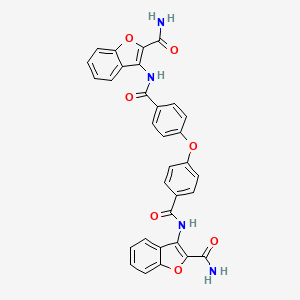 molecular formula C32H22N4O7 B2625089 3-[[4-[4-[(2-Carbamoyl-1-benzofuran-3-yl)carbamoyl]phenoxy]benzoyl]amino]-1-benzofuran-2-carboxamide CAS No. 399000-72-7