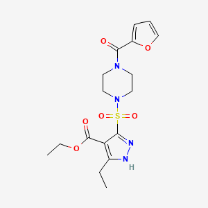 ethyl 3-ethyl-5-((4-(furan-2-carbonyl)piperazin-1-yl)sulfonyl)-1H-pyrazole-4-carboxylate