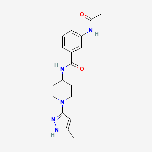 3-acetamido-N-(1-(5-methyl-1H-pyrazol-3-yl)piperidin-4-yl)benzamide