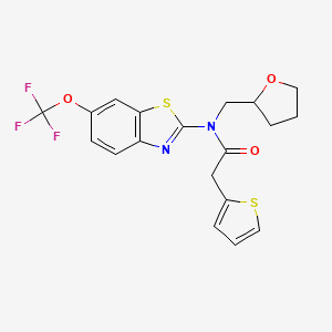 N-((tetrahydrofuran-2-yl)methyl)-2-(thiophen-2-yl)-N-(6-(trifluoromethoxy)benzo[d]thiazol-2-yl)acetamide