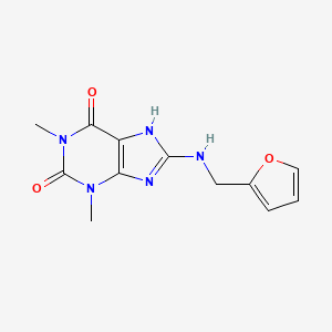 molecular formula C12H13N5O3 B2625180 8-((furan-2-ylmethyl)amino)-1,3-dimethyl-1H-purine-2,6(3H,7H)-dione CAS No. 516455-46-2