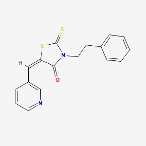 molecular formula C17H14N2OS2 B2625204 (E)-3-phenethyl-5-(pyridin-3-ylmethylene)-2-thioxothiazolidin-4-one CAS No. 670269-73-5
