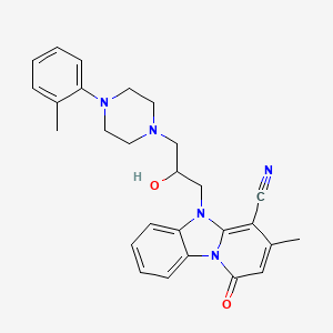 5-{2-Hydroxy-3-[4-(2-methylphenyl)piperazin-1-yl]propyl}-3-methyl-1-oxo-1,5-dihydropyrido[1,2-a]benzimidazole-4-carbonitrile