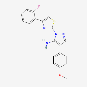 1-[4-(2-fluorophenyl)-1,3-thiazol-2-yl]-4-(4-methoxyphenyl)-1H-pyrazol-5-amine