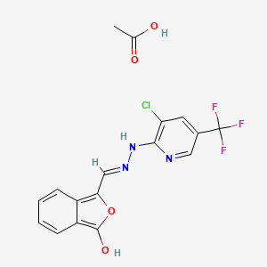 (3Z)-3-({2-[3-chloro-5-(trifluoromethyl)pyridin-2-yl]hydrazin-1-yl}methylidene)-1,3-dihydro-2-benzofuran-1-one; acetic acid