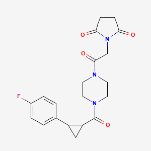 1-(2-(4-(2-(4-Fluorophenyl)cyclopropanecarbonyl)piperazin-1-yl)-2-oxoethyl)pyrrolidine-2,5-dione