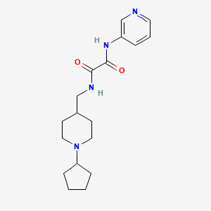 molecular formula C18H26N4O2 B2625214 N1-((1-cyclopentylpiperidin-4-yl)methyl)-N2-(pyridin-3-yl)oxalamide CAS No. 1251576-06-3