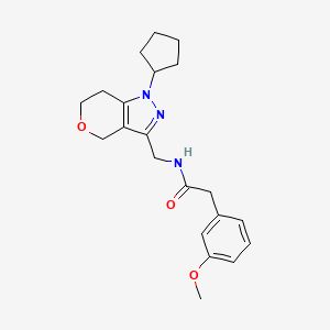 N-((1-cyclopentyl-1,4,6,7-tetrahydropyrano[4,3-c]pyrazol-3-yl)methyl)-2-(3-methoxyphenyl)acetamide