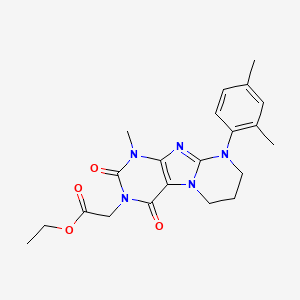 ethyl [9-(2,4-dimethylphenyl)-1-methyl-2,4-dioxo-1,4,6,7,8,9-hexahydropyrimido[2,1-f]purin-3(2H)-yl]acetate