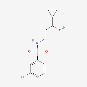 molecular formula C12H16ClNO3S B2625227 3-chloro-N-(3-cyclopropyl-3-hydroxypropyl)benzenesulfonamide CAS No. 1396880-98-0