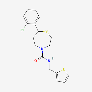 B2625260 7-(2-chlorophenyl)-N-(thiophen-2-ylmethyl)-1,4-thiazepane-4-carboxamide CAS No. 1797871-41-0