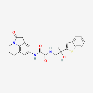 molecular formula C24H23N3O4S B2625298 N-[2-(1-benzothiophen-2-yl)-2-hydroxypropyl]-N'-{2-oxo-1-azatricyclo[6.3.1.0^{4,12}]dodeca-4,6,8(12)-trien-6-yl}ethanediamide CAS No. 2034359-61-8