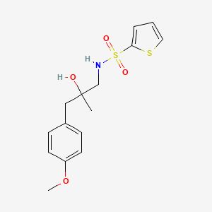 molecular formula C15H19NO4S2 B2625312 N-[2-Hydroxy-3-(4-methoxyphenyl)-2-methylpropyl]thiophene-2-sulfonamide CAS No. 1448036-66-5