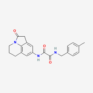 molecular formula C21H21N3O3 B2625313 N'-[(4-methylphenyl)methyl]-N-{2-oxo-1-azatricyclo[6.3.1.0^{4,12}]dodeca-4,6,8(12)-trien-6-yl}ethanediamide CAS No. 898454-65-4