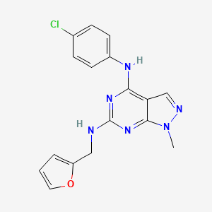 molecular formula C17H15ClN6O B2625314 N4-(4-chlorophenyl)-N6-(furan-2-ylmethyl)-1-methyl-1H-pyrazolo[3,4-d]pyrimidine-4,6-diamine CAS No. 878064-92-7