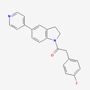 2-(4-Fluorophenyl)-1-(5-(pyridin-4-yl)indolin-1-yl)ethanone