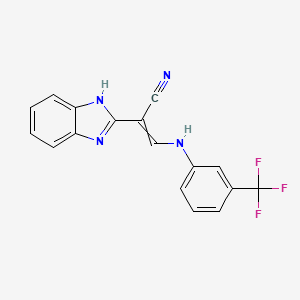 2-(1H-1,3-benzodiazol-2-yl)-3-{[3-(trifluoromethyl)phenyl]amino}prop-2-enenitrile