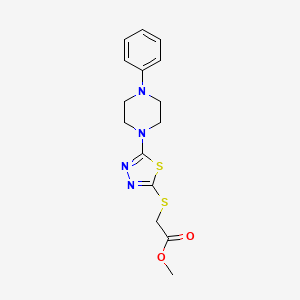 Methyl 2-((5-(4-phenylpiperazin-1-yl)-1,3,4-thiadiazol-2-yl)thio)acetate