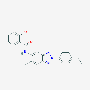 molecular formula C23H22N4O2 B262535 N-[2-(4-ethylphenyl)-6-methyl-2H-1,2,3-benzotriazol-5-yl]-2-methoxybenzamide 