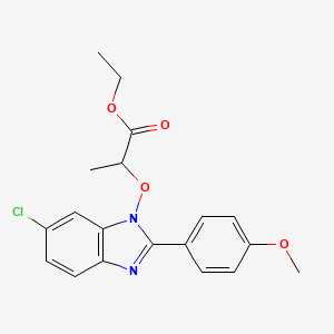 ethyl 2-{[6-chloro-2-(4-methoxyphenyl)-1H-1,3-benzimidazol-1-yl]oxy}propanoate