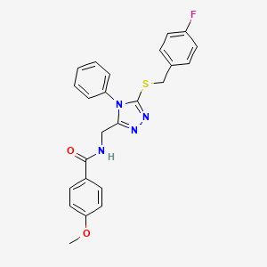 N-((5-((4-fluorobenzyl)thio)-4-phenyl-4H-1,2,4-triazol-3-yl)methyl)-4-methoxybenzamide