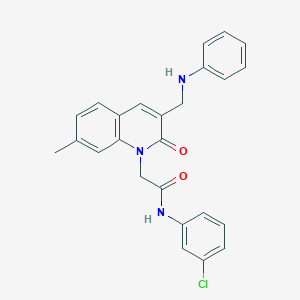 2-[3-(anilinomethyl)-7-methyl-2-oxoquinolin-1(2H)-yl]-N-(3-chlorophenyl)acetamide