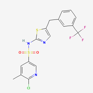 6-chloro-5-methyl-N-(5-{[3-(trifluoromethyl)phenyl]methyl}-1,3-thiazol-2-yl)pyridine-3-sulfonamide