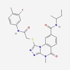 N-(sec-butyl)-1-((2-((3-fluoro-4-methylphenyl)amino)-2-oxoethyl)thio)-4-methyl-5-oxo-4,5-dihydro-[1,2,4]triazolo[4,3-a]quinazoline-8-carboxamide