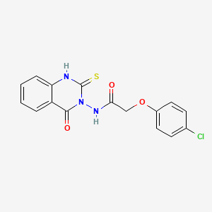 molecular formula C16H12ClN3O3S B2625372 2-(4-chlorophenoxy)-N-(4-oxo-2-sulfanylidene-1,2,3,4-tetrahydroquinazolin-3-yl)acetamide CAS No. 120049-10-7